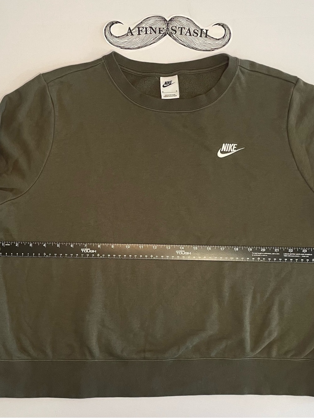 Nike Olive Green Crewneck Sweatshirt with White Logo